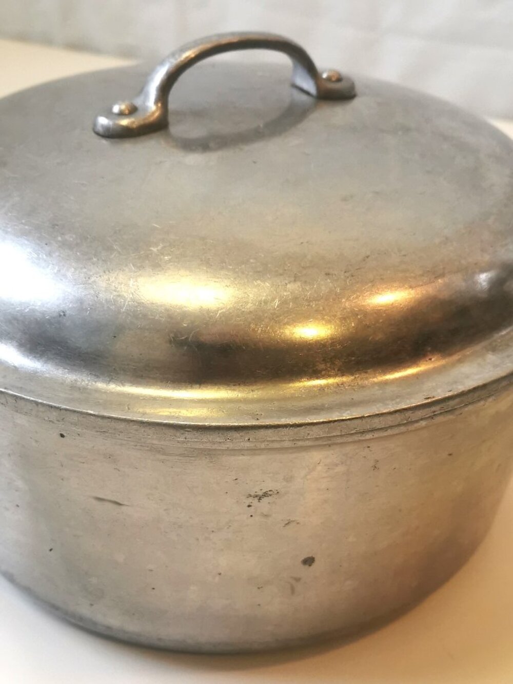 Heavy Duty Cast Aluminum Dutch Oven Stock Pot Lid Majestic Cookware 11x6  1950s